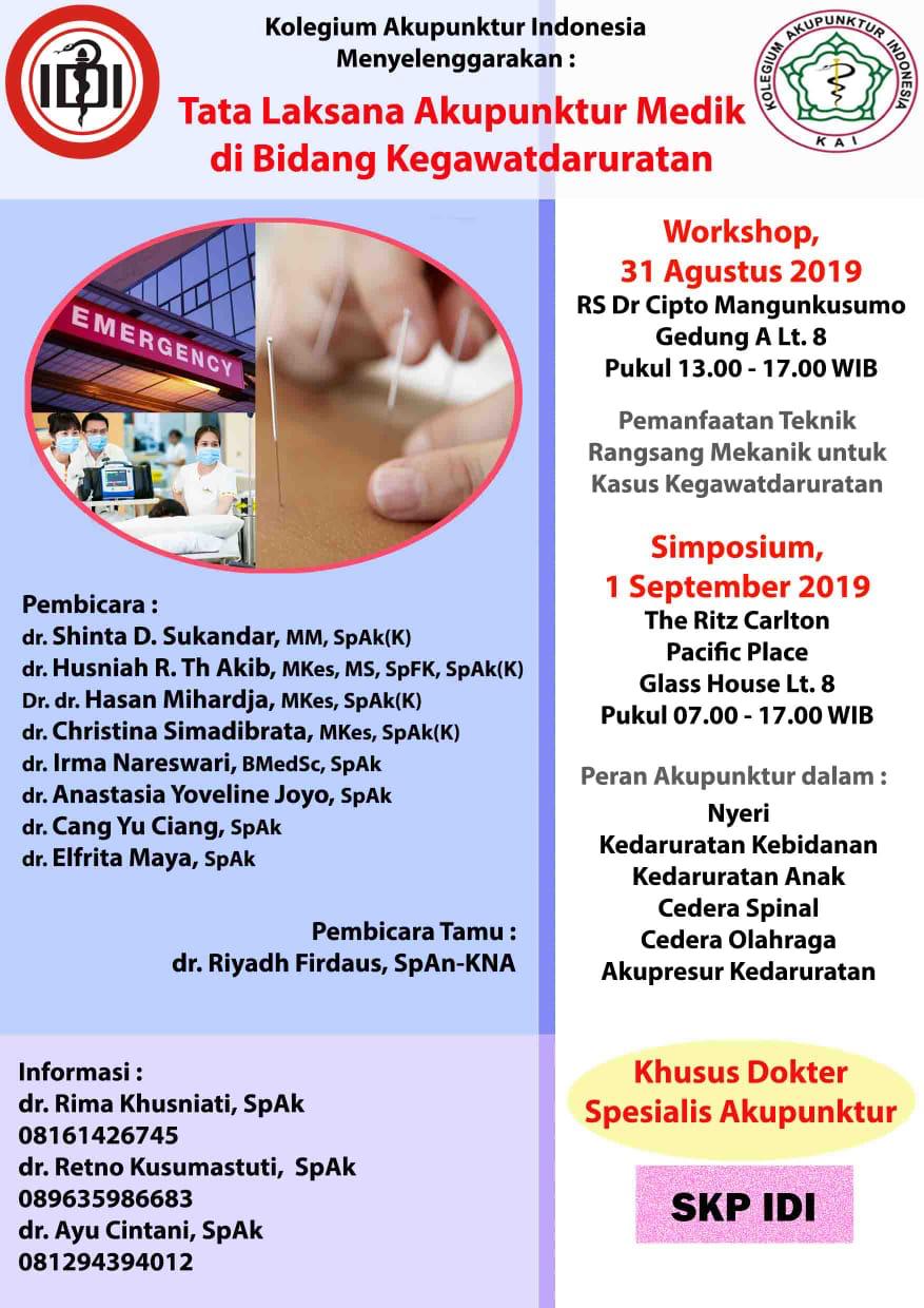 Tatalaksana Akupunktur Medik di Bidang Kegawatdaruratan - Perhimpunan Dokter Spesialis Akupunktur Medik Indonesia