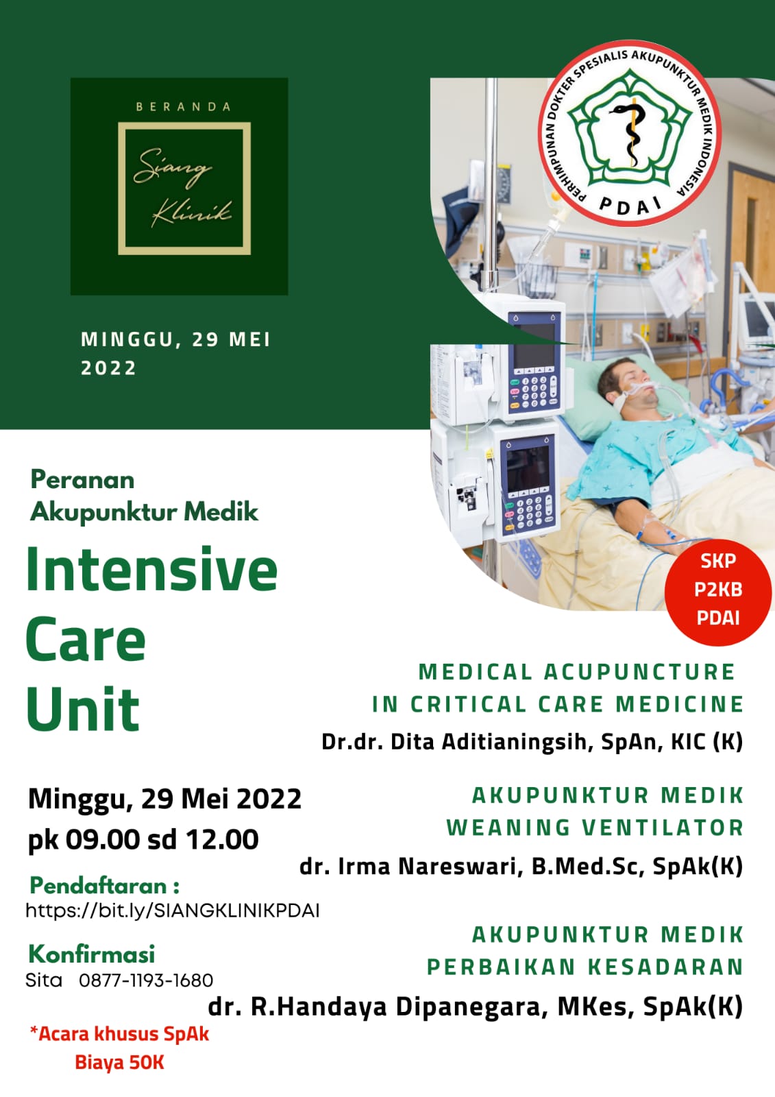 Beranda Siang Klinik : Intensive Care Unit - Perhimpunan Dokter Spesialis Akupunktur Medik Indonesia